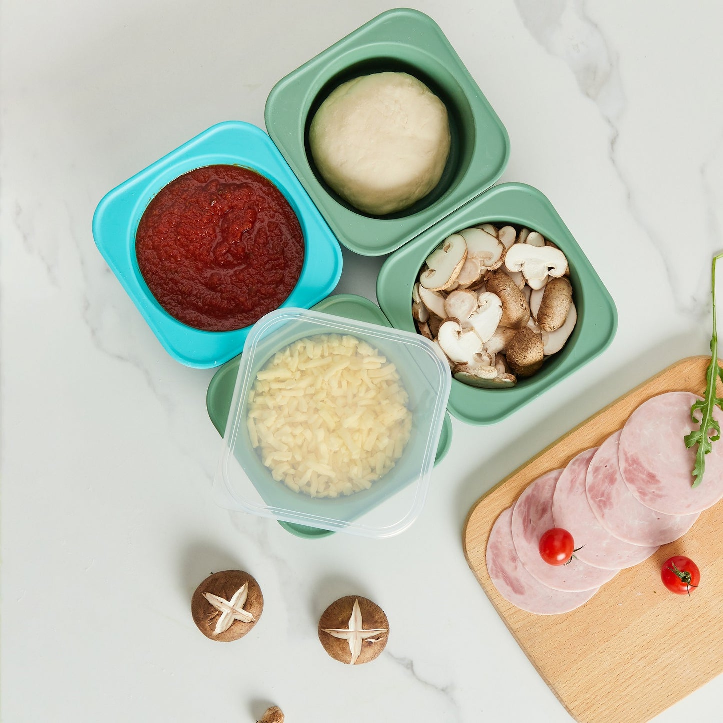 Pizza Dough Storage Containers | 500ml-3 Sets Pizza Box | KEVJES	