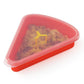 Reusable Silicone Leftover Pizza Slice Container -Red,2sets