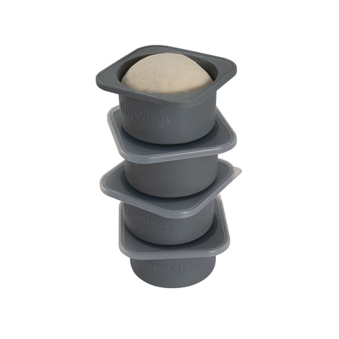 Pizza Dough Proofing Containers PLUS-1000ml-Space Grey, 4sets