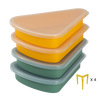 Reusable Silicone Leftover Pizza Slice Container -2Green+2Yellow,4sets