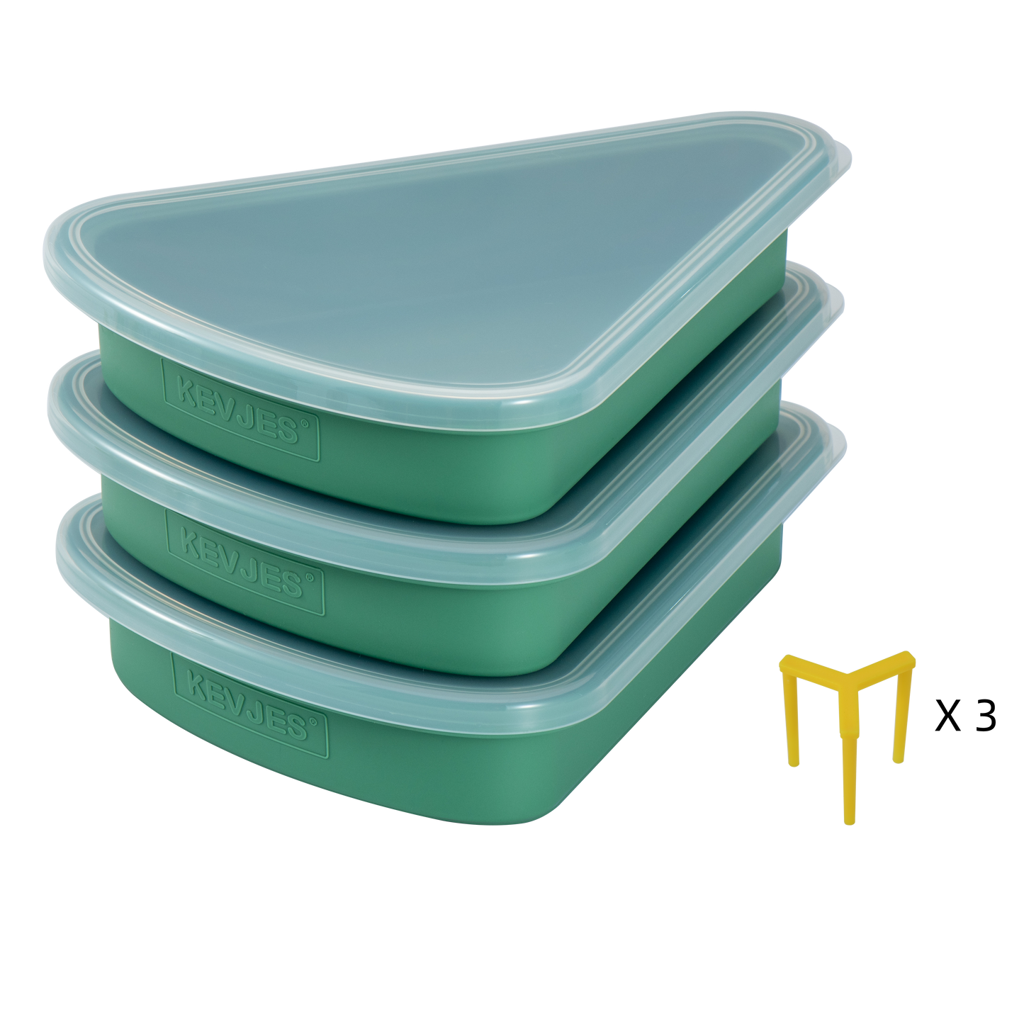 Reusable Silicone Leftover Pizza Slice Container -Green,3sets