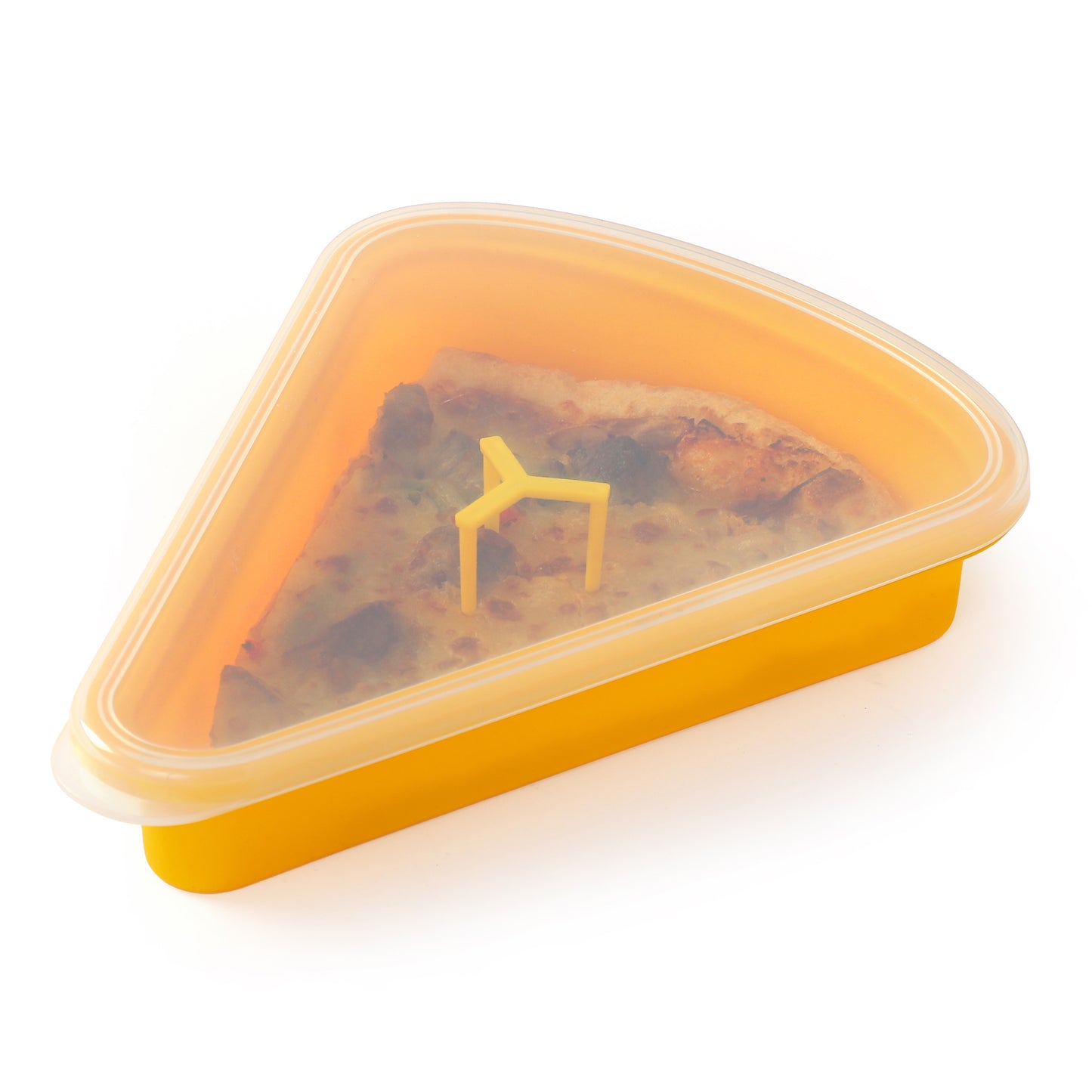 Reusable Silicone Leftover Pizza Slice Container -2Green+2Yellow,4sets