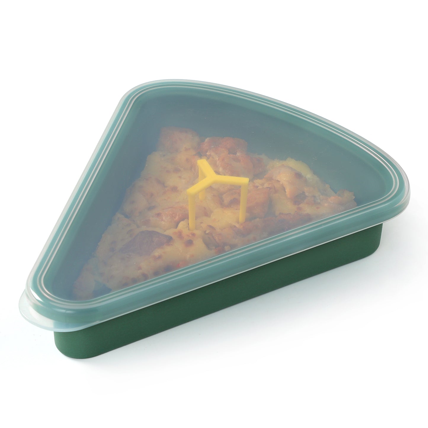 Reusable Silicone Leftover Pizza Slice Container -2Green+2Yellow,4sets
