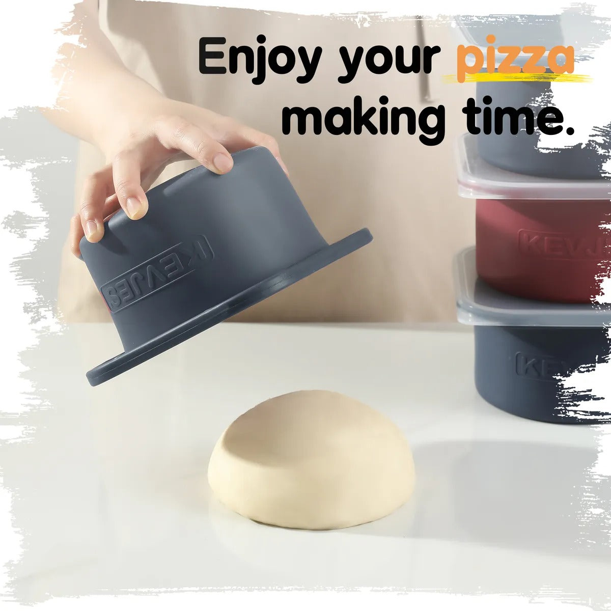 1000ml Pizza Dough Proofing Containers (2-Pack, Blueberry) for 12–16 Inch Pizzas