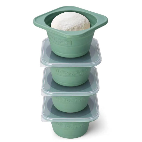PopOut Series 1000ml Collapsible Pizza Dough Proofing Containers (4-Pack, Green) for 12–16 Inch Pizzas