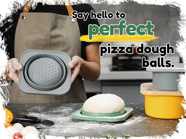 PopOut Series 1000ml Collapsible Pizza Dough Proofing Containers (2-Pack, Green) for 12–16 Inch Pizzas