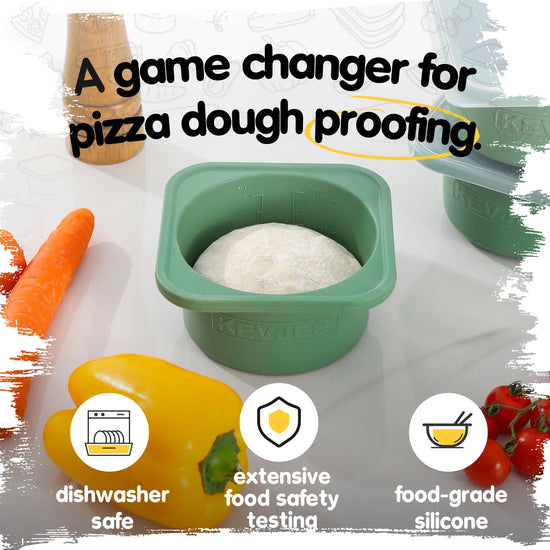 500ml Pizza Dough Proofing Containers (4-Pack, Green) for 10–12 Inch Pizzas