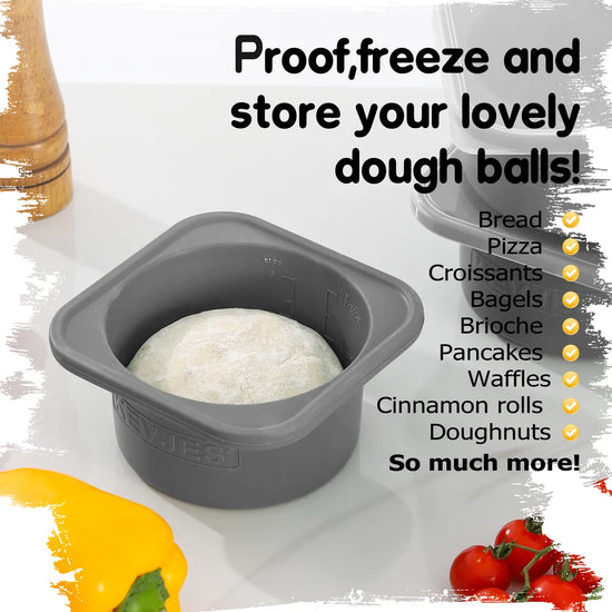 500ml Pizza Dough Proofing Containers (4-Pack, Space Gray) for 10–12 Inch Pizzas